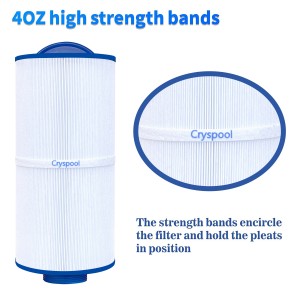 Cryspool 2″ MPT-Thread Spa Filter Compatible with Tuff spa Filter, Del Sol Spas, Sundance Spas 6540-723,5CH-402, FC-2811, South Pacific Spas 40 sq.ft hot tub Filter