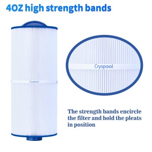 Cryspool Spa Filter Compatible with Jacuzzi Filters J-300, J400, Unicel 6CH-960, Filbur FC-2800, PJW60TL-F2S, Jacuzzi Premium,Closed Handle(Not Removable Tops)  60 sq.ft.